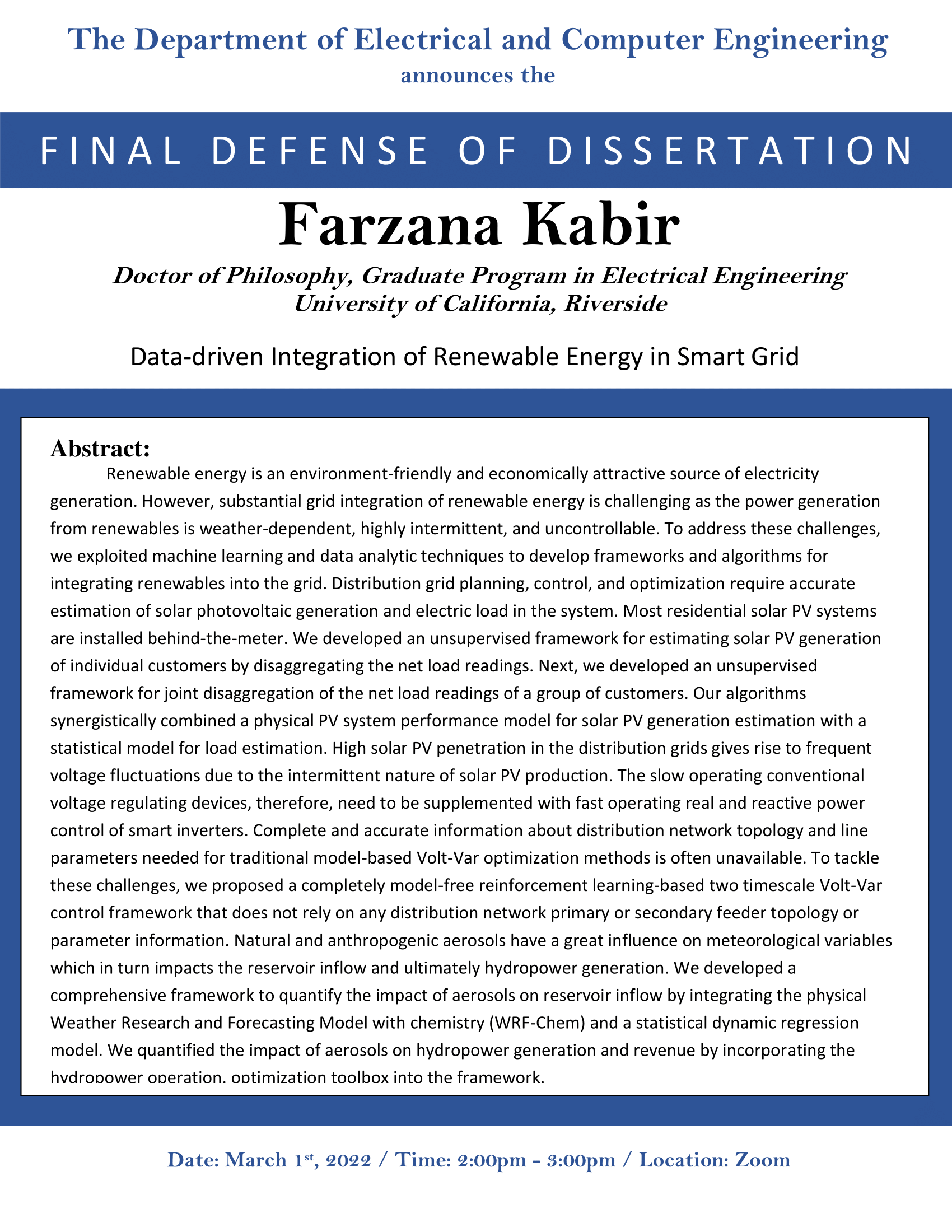 Farzana Kabir Flyer