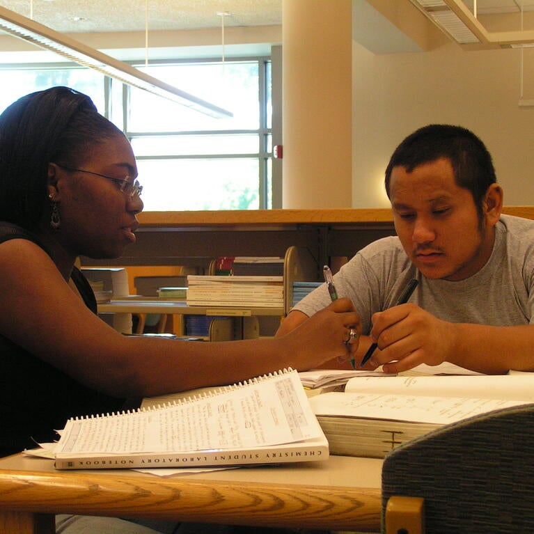 Students in library